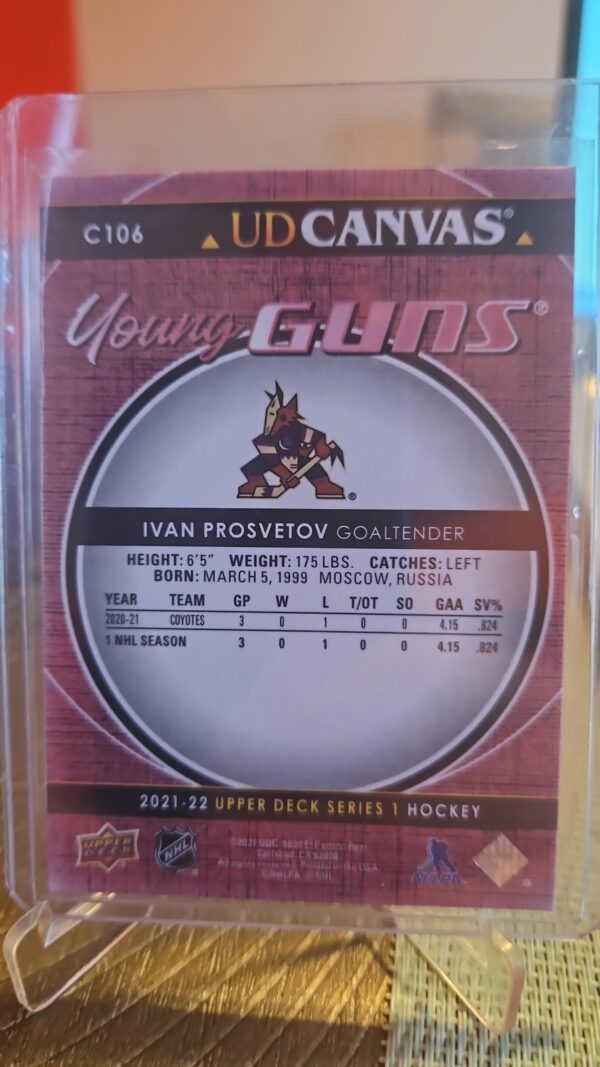 2021-22 Upper Deck Series 1 - UD Canvas Young Guns #C106 Ivan Prosvetov - Image 2