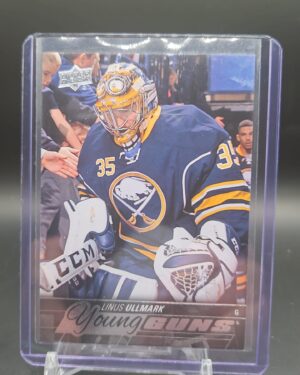 2015-16 Upper Deck Series 2 Young Guns Linus Ullmark rookie card #472, Mint condition, Buffalo Sabres, top collectible NHL rookie card.