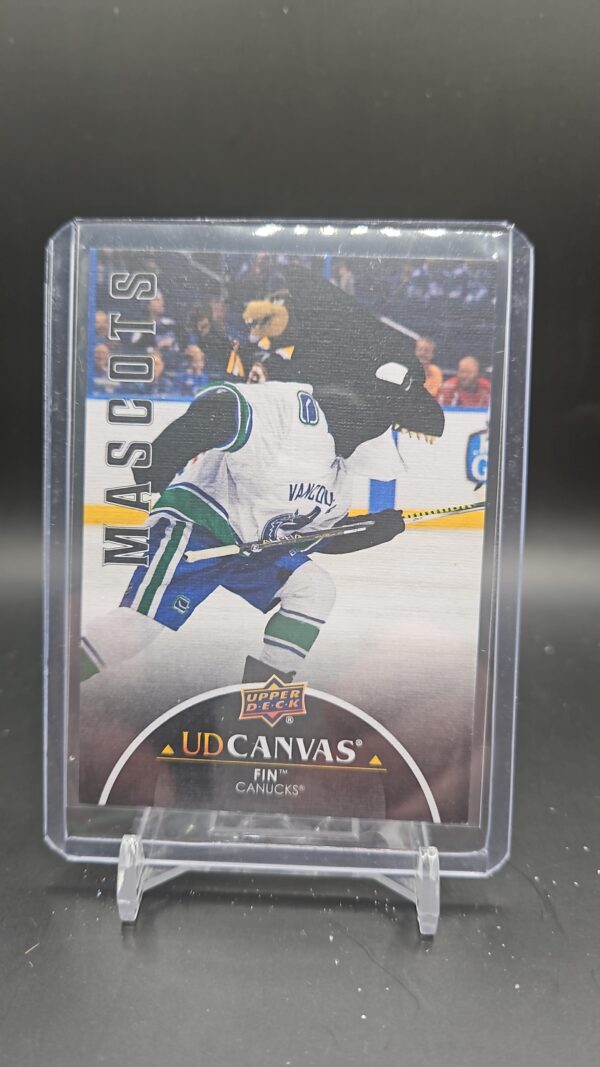 2021-22 UD Canvas Mascots - Fin The Whale C84 Vancouver Canucks Black Parallel