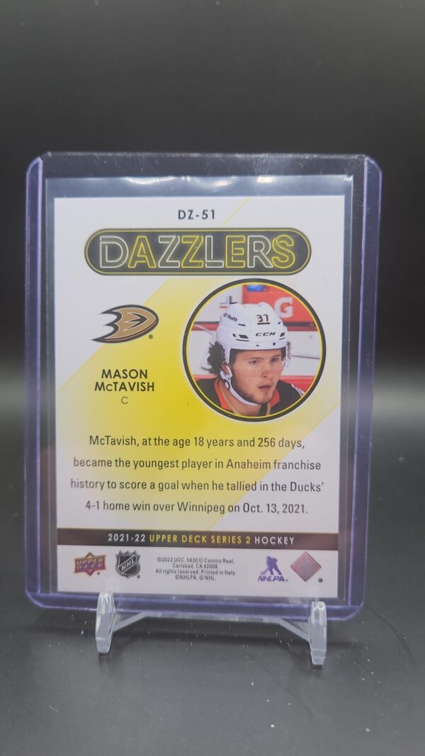 2021-22 Upper Deck Blue Dazzlers DZ-51 Mason McTavish Anaheim Ducks RC - Image 2