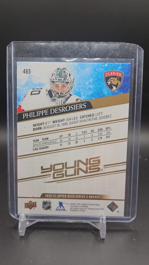 2020-21 Upper Deck Young Guns Speckled Rainbow foil #465 Philippe Desrosiers Florida - Image 2