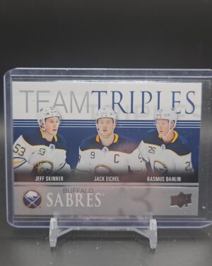 2019-20 Upper Deck Team Triples #TT-9 Skinner Eichel Dahlin Sabres insert card