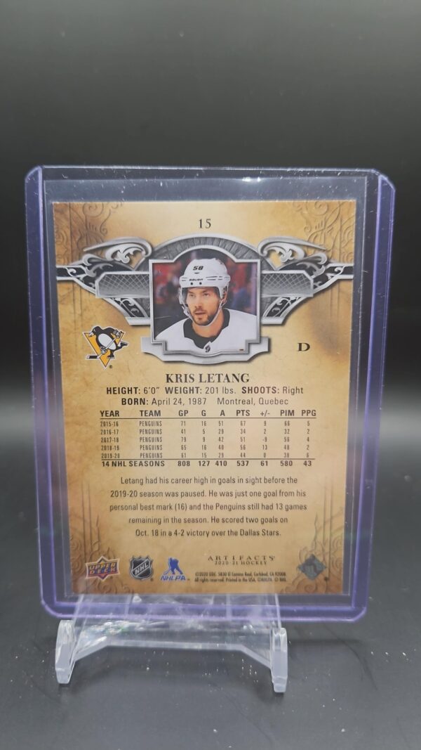 2020-21 Upper Deck Artifacts emerald Kris Letang #15 /99 - Image 2