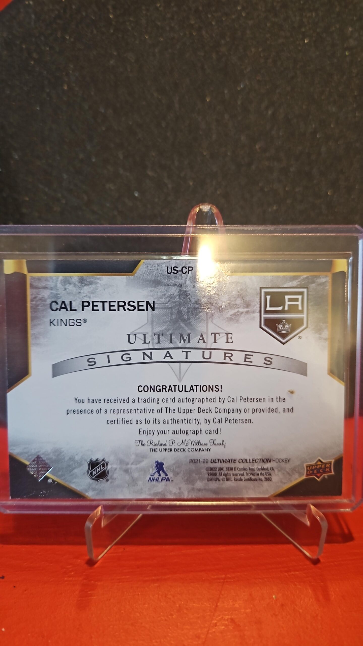 2021-22 UD Ultimate Collection Ultimate Signatures CAL PETERSEN Kings ...