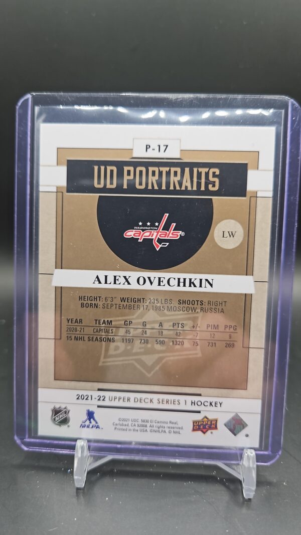 2021-22 Upper Deck Series 1 UD Portraits Alex Ovechkin #P-17 - Image 2