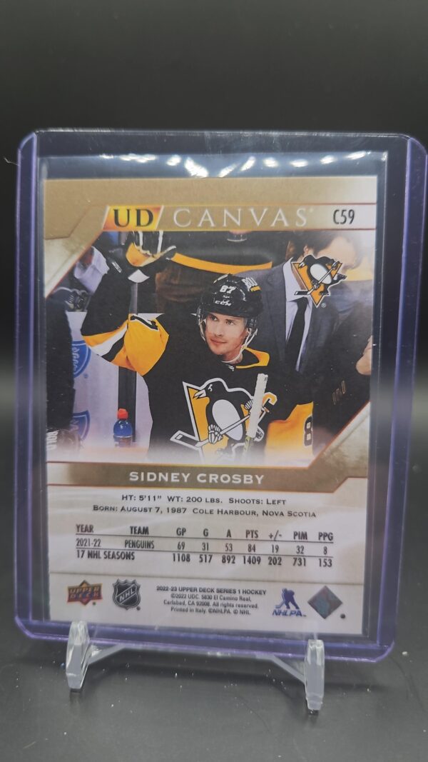 2022-23 Upper Deck Series 1 UD Canvas C59 Sidney Crosby - Image 2