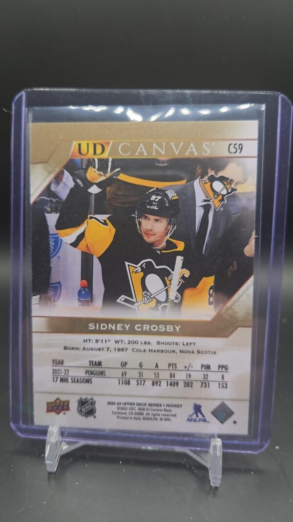 2022-23 Upper Deck Series 1 UD Canvas C59 Sidney Crosby - Image 2
