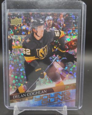2020-21 Upper Deck Series 1 Young Guns Rainbow Foil Dylan Coghlan rookie card #214, Mint condition, Vegas Golden Knights, top collectible NHL rookie card.