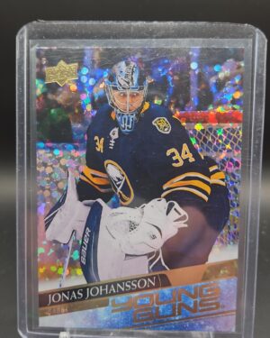 2020-21 Upper Deck Series 1 Young Guns Speckled Rainbow Foil Jonas Johansson Rookie Card #228 Buffalo Sabres