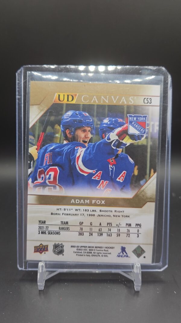 2022-23 Upper Deck UD Canvas Adam Fox New York Rangers #C53 - Image 2