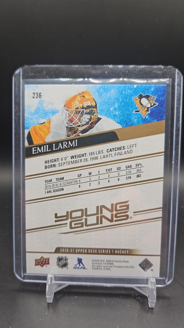 2020-21 Upper Deck Young Guns Speckled Rainbow Emil Larmi #236 Rookie RC - Image 2