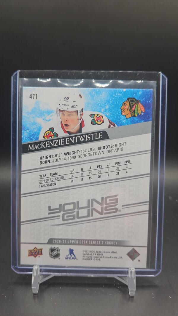 2020-21 Upper Deck Series 2 Young Guns MacKenzie Entwistle Rookie Chicago #471 - Image 2