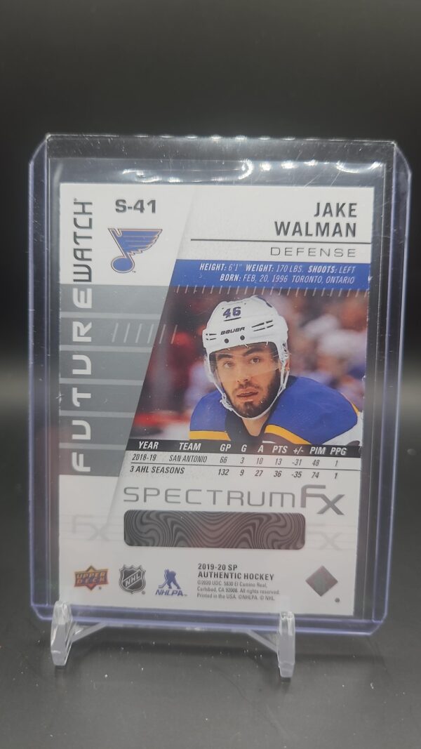 2019 SP Authentic Spectrum FX Future Watch Level 1 Bounty Jake Walman Rookie RC - Image 2