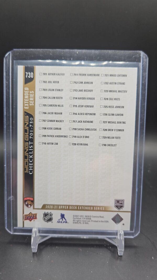 2020-21 Upper Deck Extended Heponiemi / Kaliyev Speckled Foil Young Guns #730 - Image 2