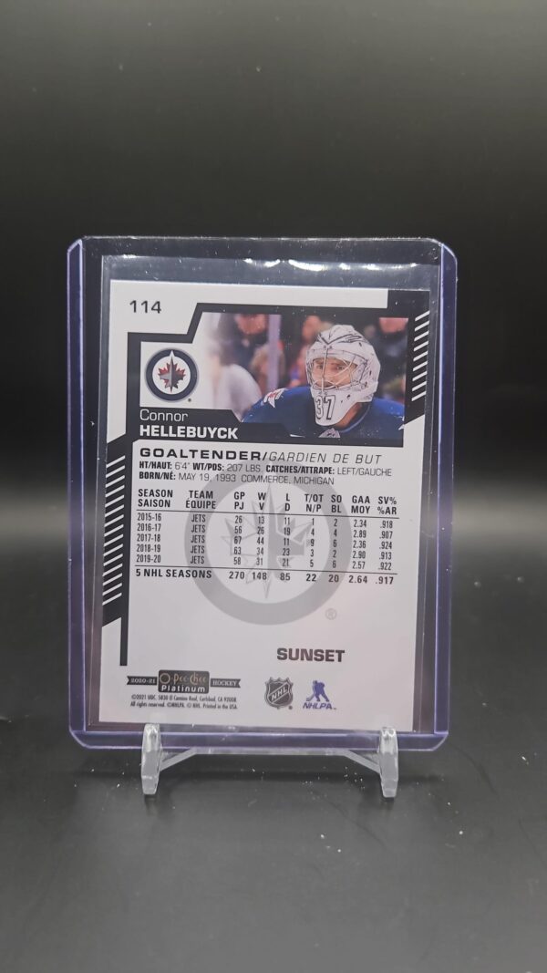 2020-21 O-Pee-Chee Platinum SUNSET Connor Hellebuyck #114 - Image 2