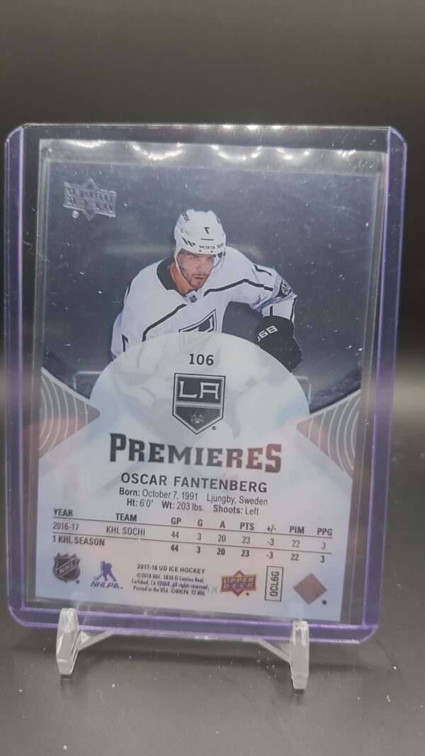 2017-18 UD Ice Premieres Oscar Fantenberg /1299 LA Kings #106 - Image 2
