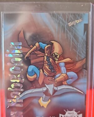 2021 Marvel Metal Universe Spider-Man Hobgoblin Amazing Rave /62 #Z-14 card, featuring vibrant Amazing Rave foil parallel, serial numbered out of 62, and the iconic Spider-Man villain Hobgoblin from the Metal Universe set.