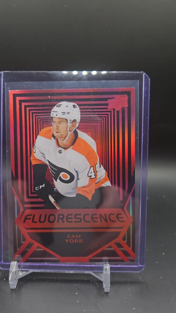 2021-22 Upper Deck Series 2 Fluorescence Red Cam York #FL-29 Rookie