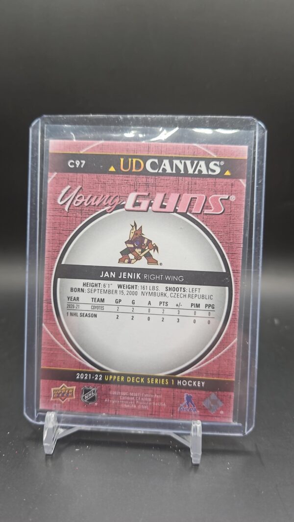 2021-22 Upper Deck Jan Jenik Young Guns Canvas #C97 UD Series 1 Rookie - Image 2
