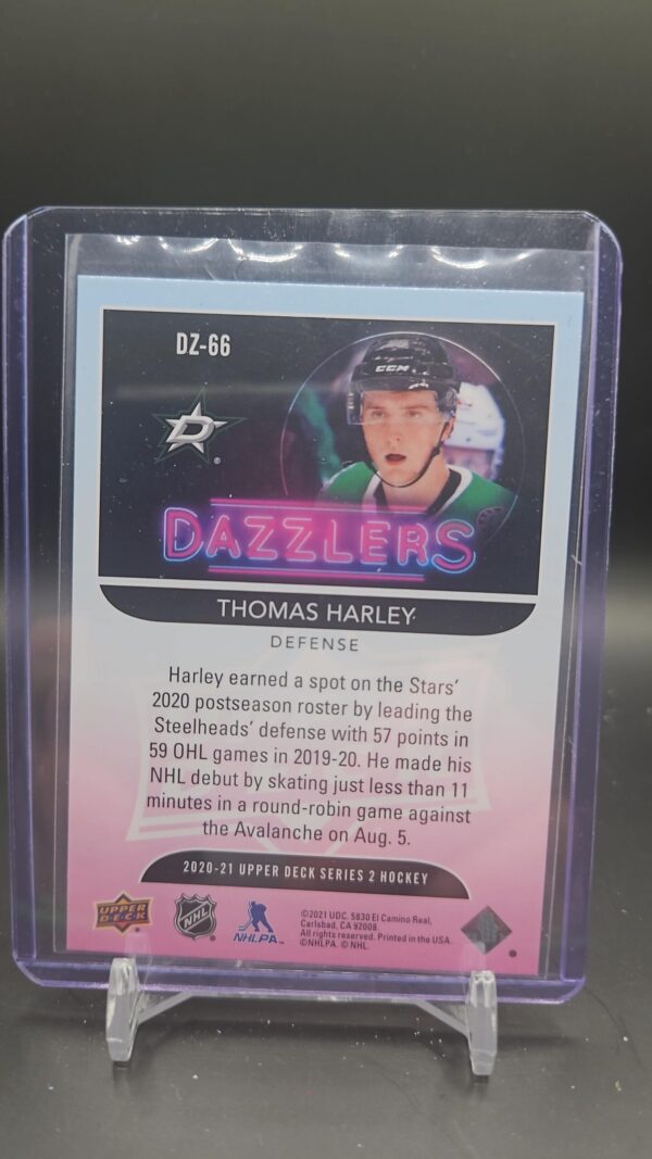 2020-21 Upper Deck Series 2 Dazzlers Blue DZ-66 THOMAS HARLEY RC Stars - Image 2