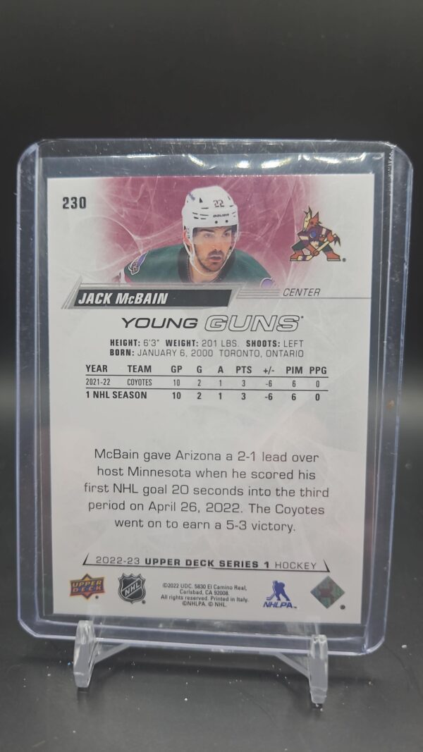 2022-23 Upper Deck Series 1 - Young Guns #230 Jack McBain - Image 2