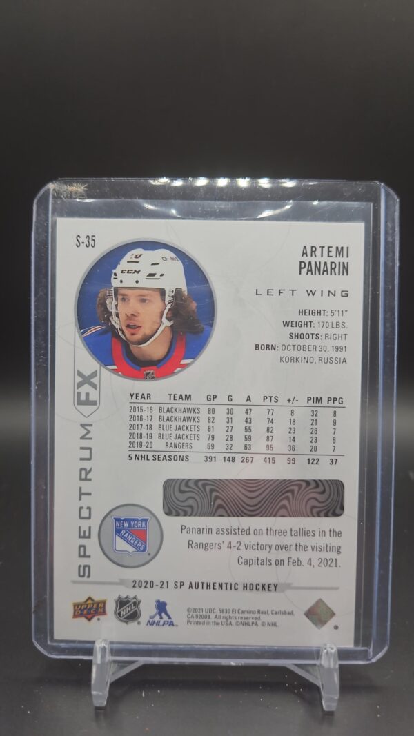 2020-21 SP Authentic Bounty Spectrum FX Artemi Panarin #S-35 - Image 2