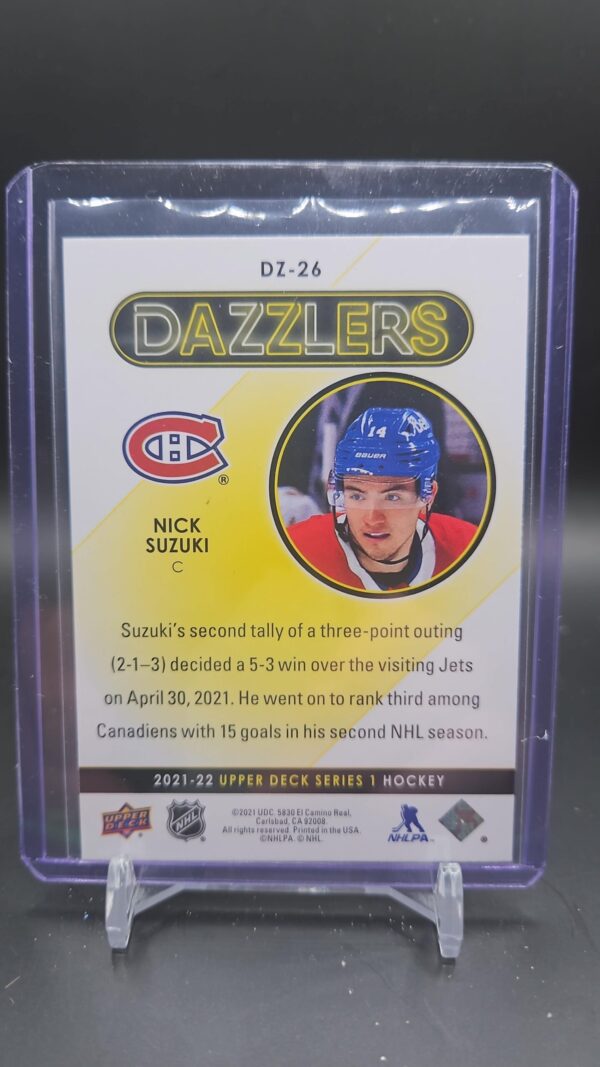 2021-22 Upper Deck Series 1 Dazzlers Blue #DZ-26 Nick Suzuki Montreal Canadiens - Image 2