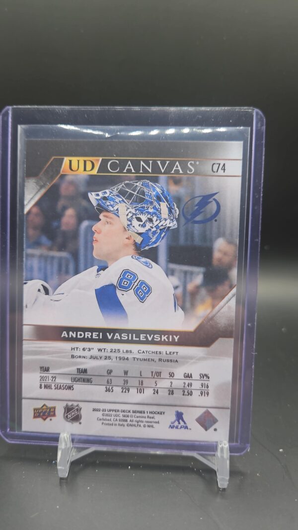 2022-23 Series 1 Canvas Black & White #C74 Andrei Vasilevskiy - Lightning - Image 2