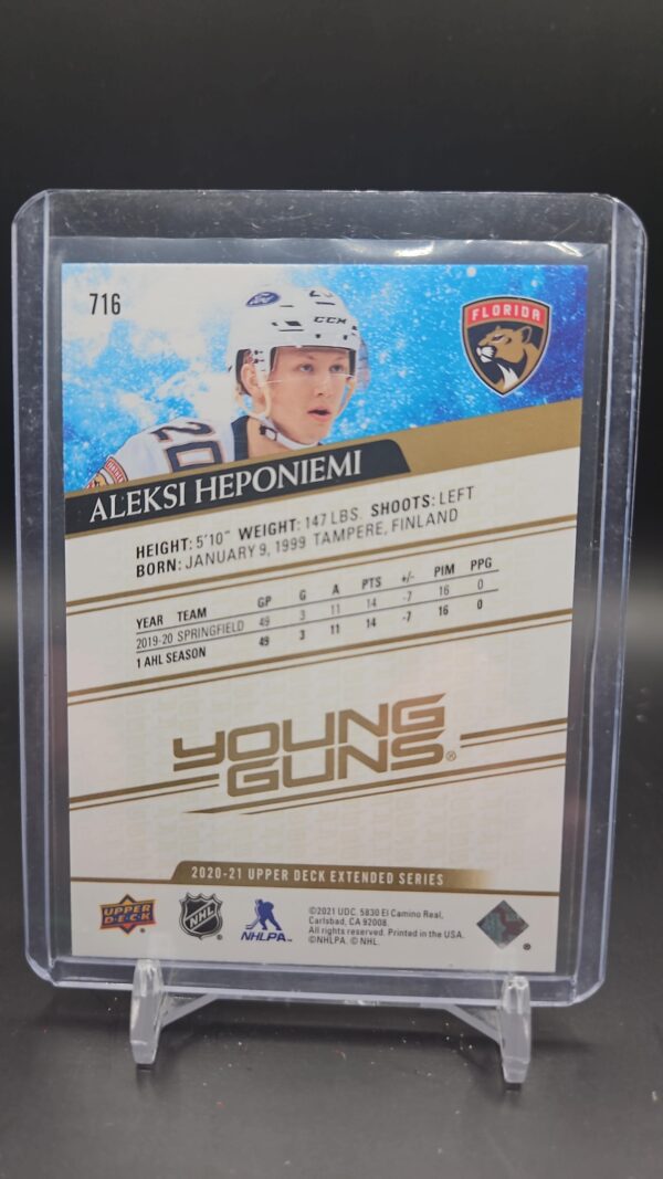 2020 Extended Series Young Guns Speckled Rainbow Foil Aleksi Heponiemi Rookie RC - Image 2