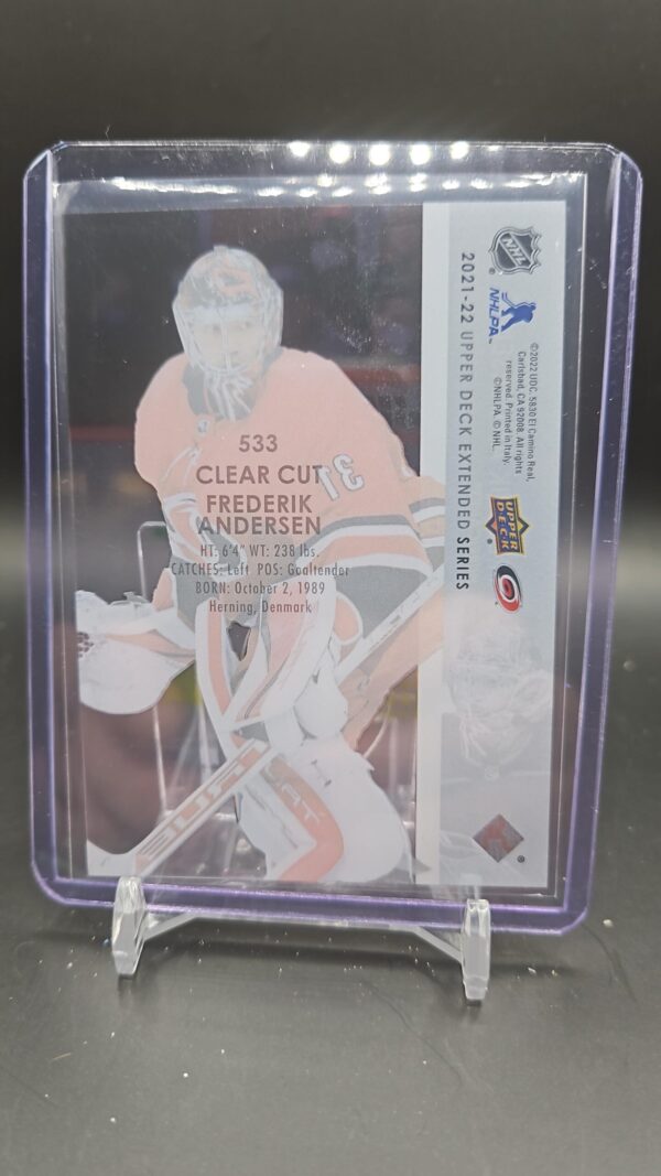 2021-22 Upper Deck Clear Cut #533 Frederik Andersen - Carolina Hurricanes - Image 2
