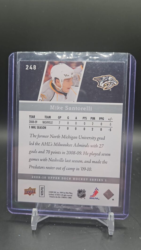 2009/10 UD Series 1 Nashville Mike Santorelli Young Guns #248 - Image 2