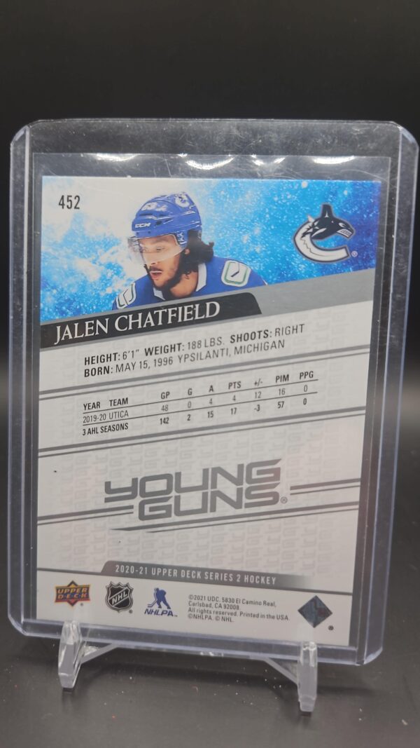 2020-21 Upper Deck Young Guns Jalen Chatfield #452 Rookie - Image 2