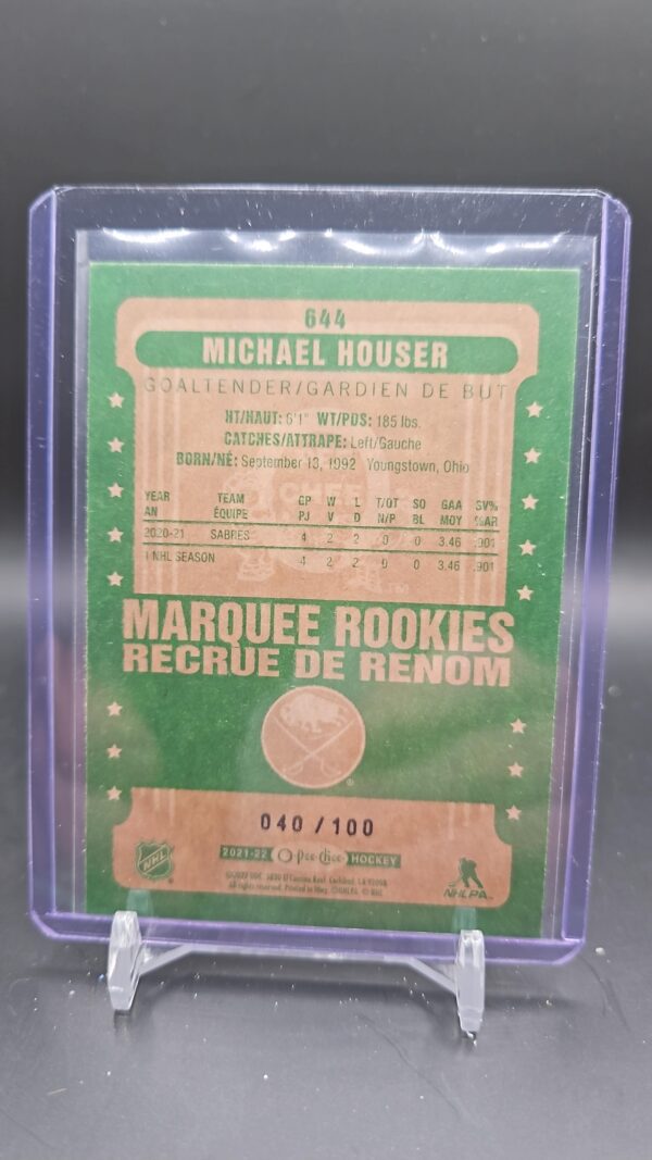 2021 UD O-Pee-Chee Update Retro Black Border /100 Michael Houser Rookie RC - Image 2