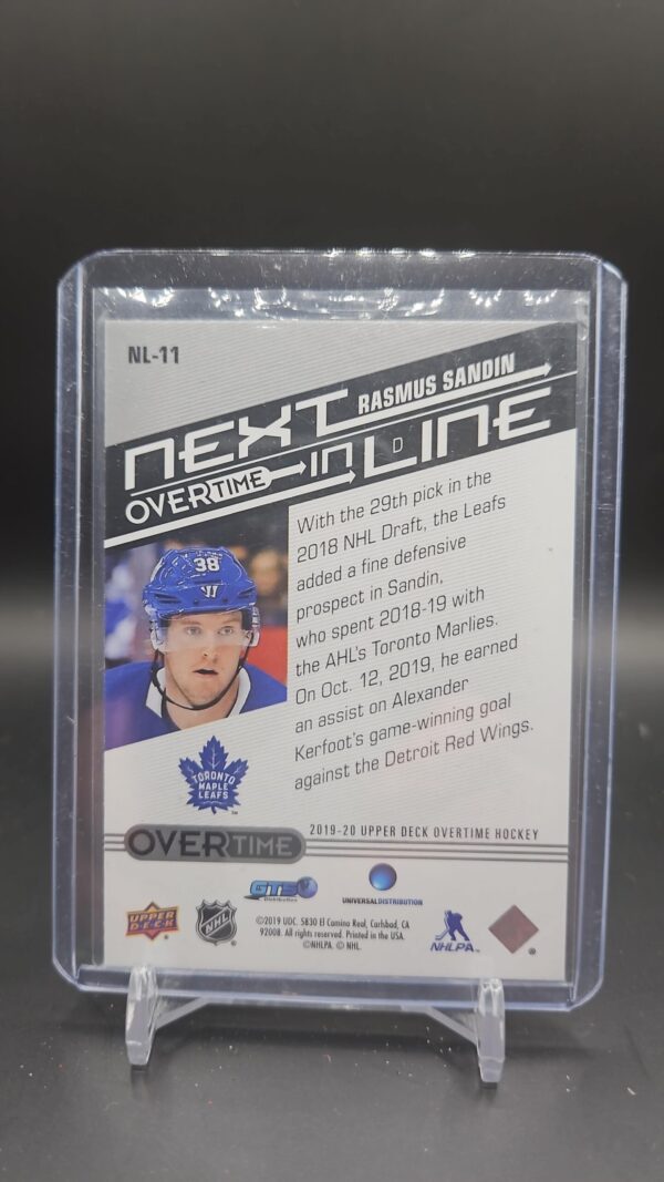 2019-20 Upper Deck Overtime Next in Line Rasmus Sandin #NL-11 - Image 2