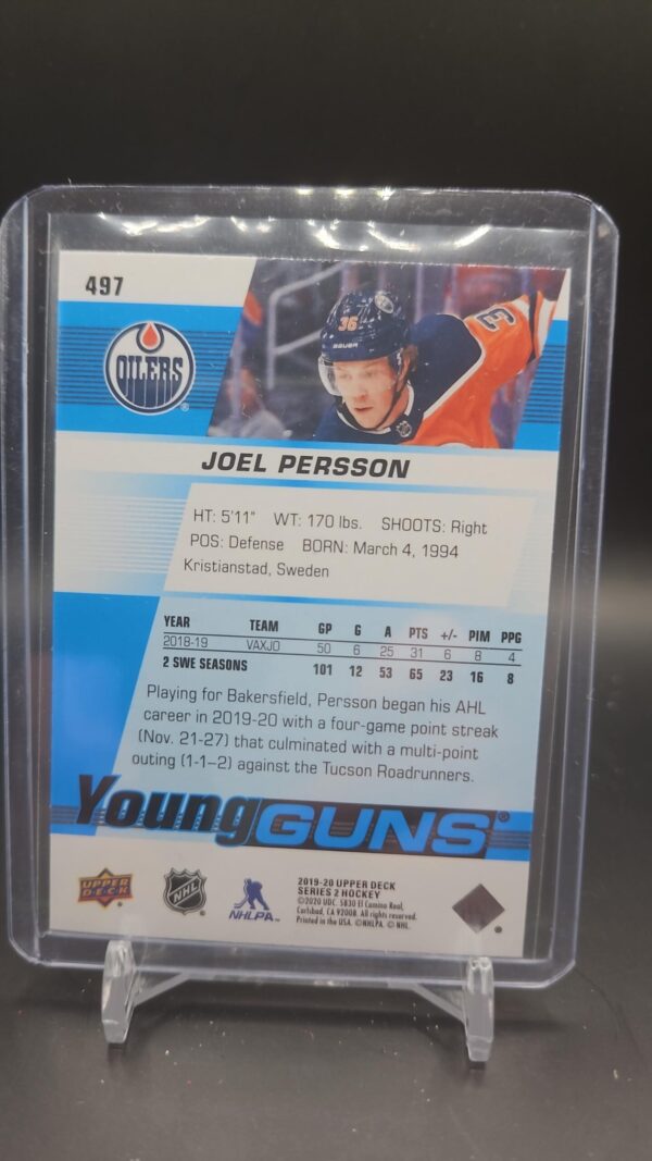 2019-20 Upper Deck Series 2 Young Guns #497 Joel Persson - Image 2