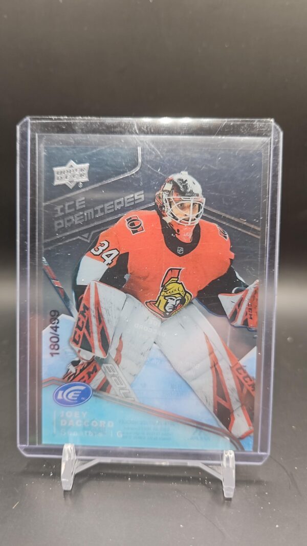 2019-20 Joey Daccord UD Ice Premieres Rookie RC /499 #109