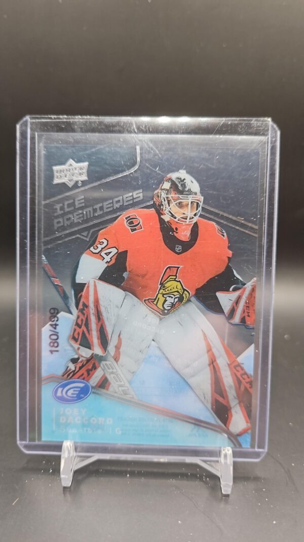 2019-20 Joey Daccord UD Ice Premieres Rookie RC /499 #109