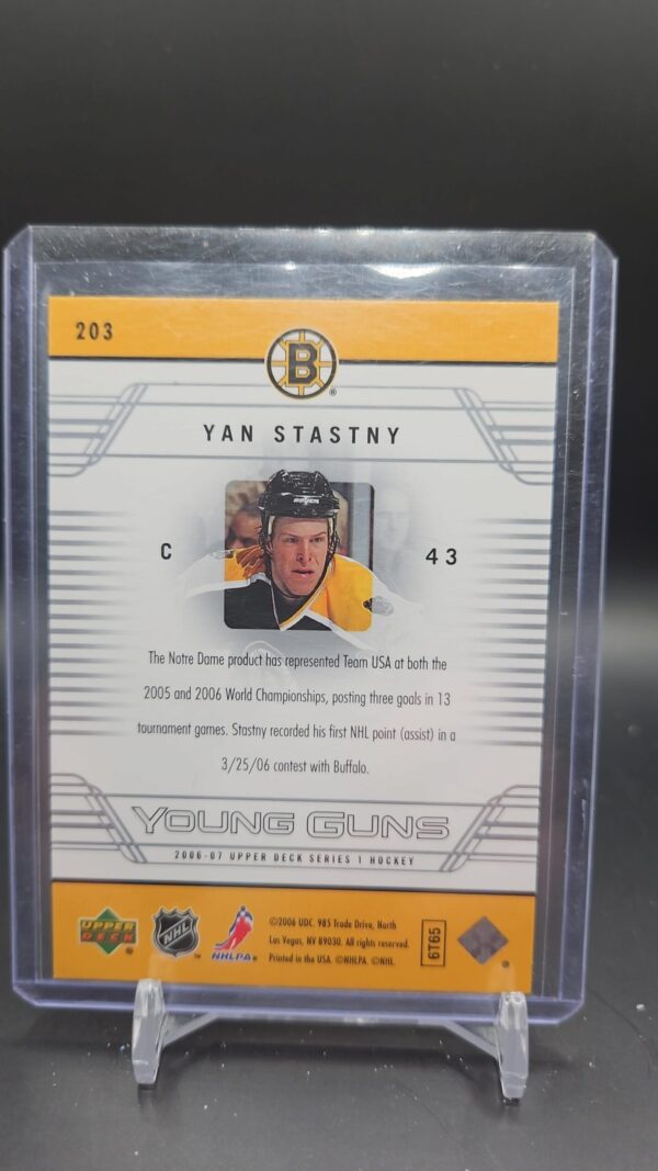 2006-07 Upper Deck Young Guns Boston Bruins Yan Stastny  #203 - Image 2