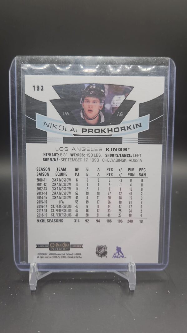 2019-20 Nikolai Prokhorkin O-Pee-Chee OPC Platinum Marquee Rookie - LA Kings - Image 2