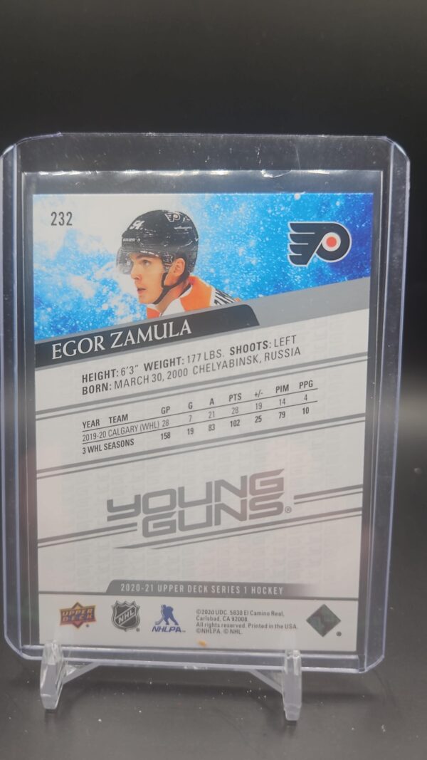 2020-21 Upper Deck Young Guns Rookie #232 Egor Zamula YG RC Philadelphia Flyers - Image 2