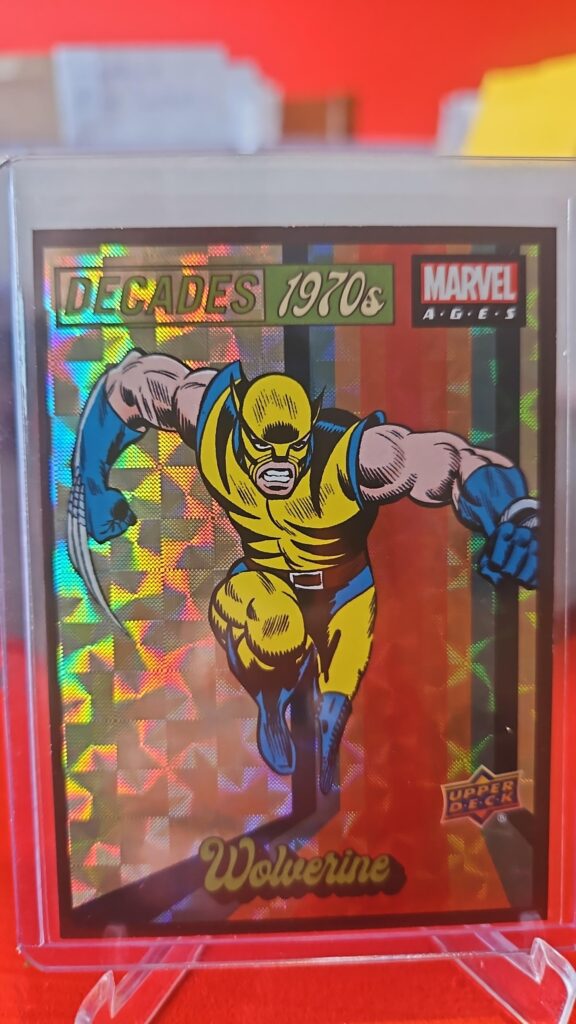 2020 Upper Deck Marvel Ages Decades 1970’s card #D7-5 featuring Wolverine, a retro-inspired Marvel Comics insert highly sought after by X-Men and trading card collectors.