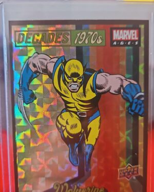 2020 Upper Deck Marvel Ages Decades 1970’s card #D7-5 featuring Wolverine, a retro-inspired Marvel Comics insert highly sought after by X-Men and trading card collectors.