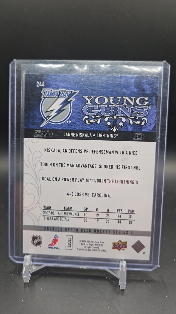 2008-09 Upper Deck Young Guns Rookie #244 Janne Niskala Tampa Bay - Image 2