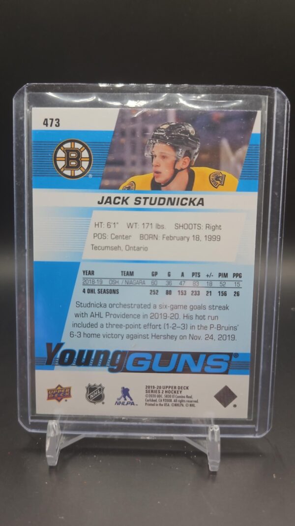 2019-20 Upper Deck Series 2 Young Guns #473 Jack Studnicka Rookie - Image 2