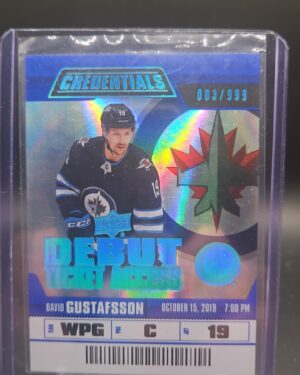 2019 Credentials Debut Ticket Access /999 David Gustafsson Tier 1 #74 Rookie RC