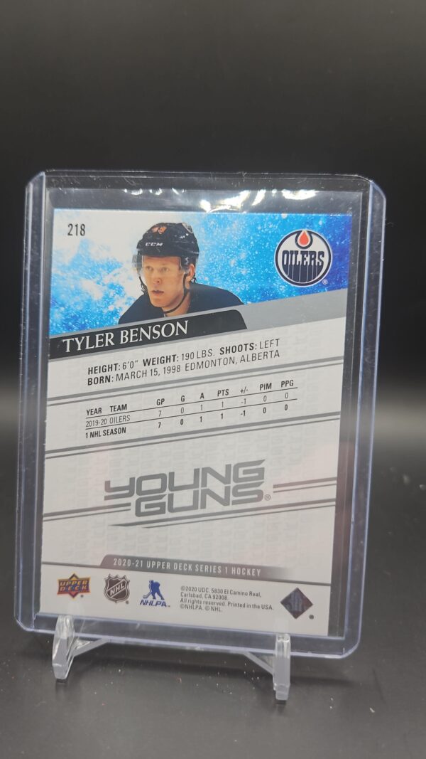 2020-21 Upper Deck Series 1 Young Guns Tyler Benson #218 - Image 2