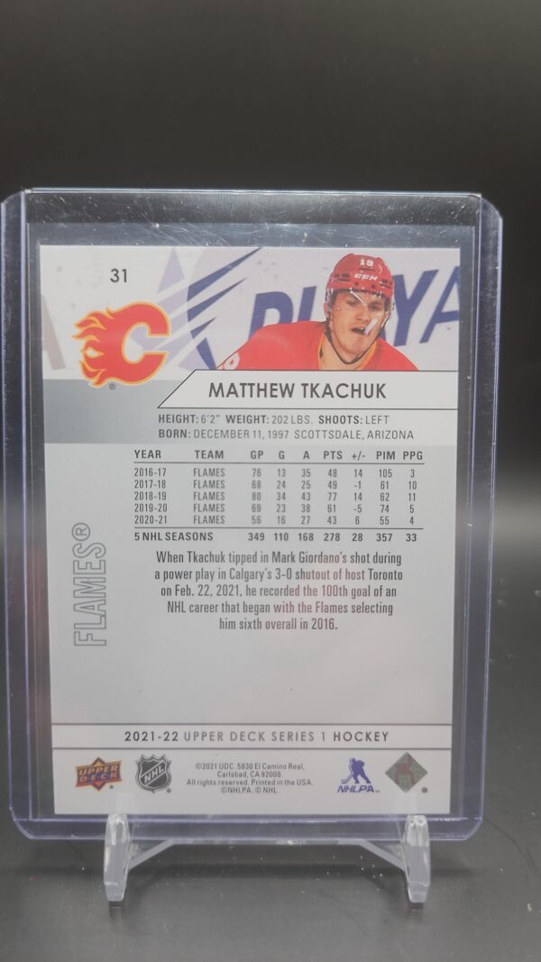 2021-22 Upper Deck Series 1 Image Variations - #31 - Matthew Tkachuk - Image 2