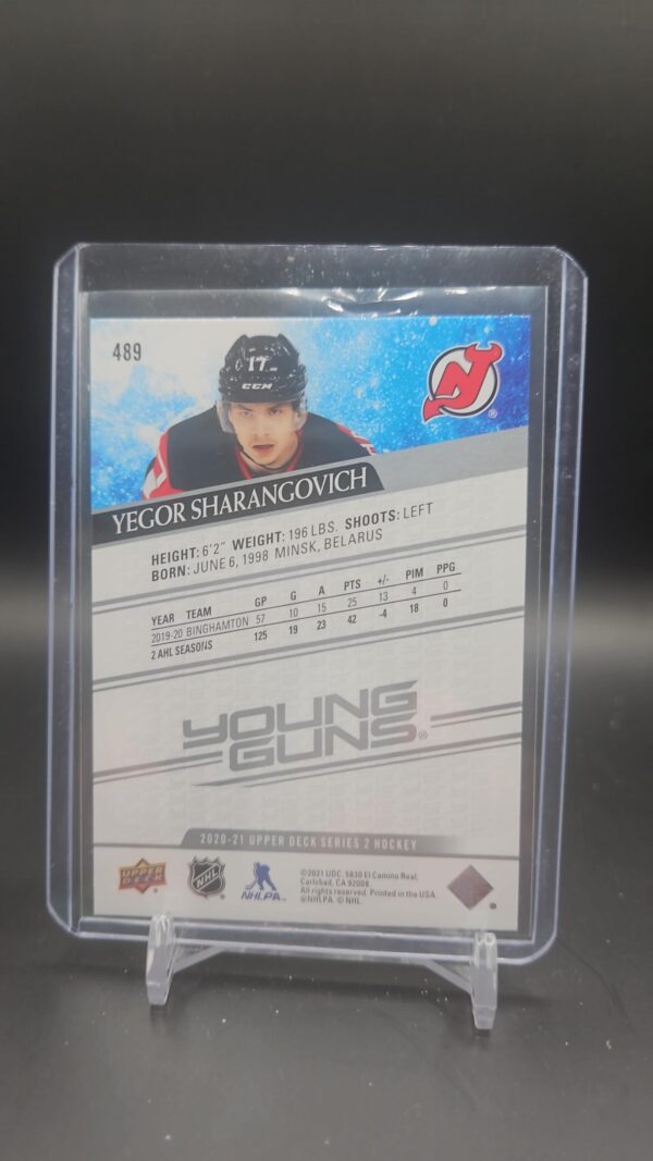 2020-21 Upper Deck Young Guns Yegor Sharangovich Rookie #489 - Image 2