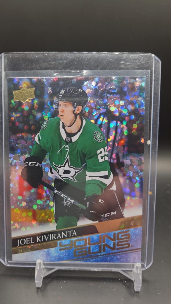 Joel Kiviranta Upper Deck 2020-21 Series 2 Young Guns Speckled Rainbow Foil #207 rookie hockey card