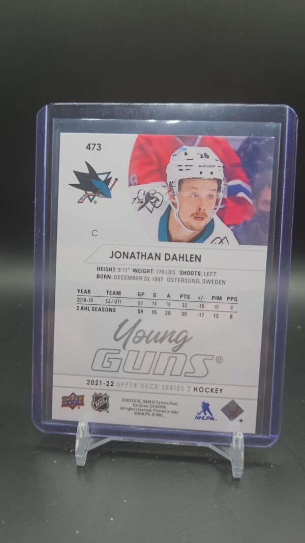2021-22 Upper Deck Series 2 Young Guns Jonathan Dahlen #473 - Image 2